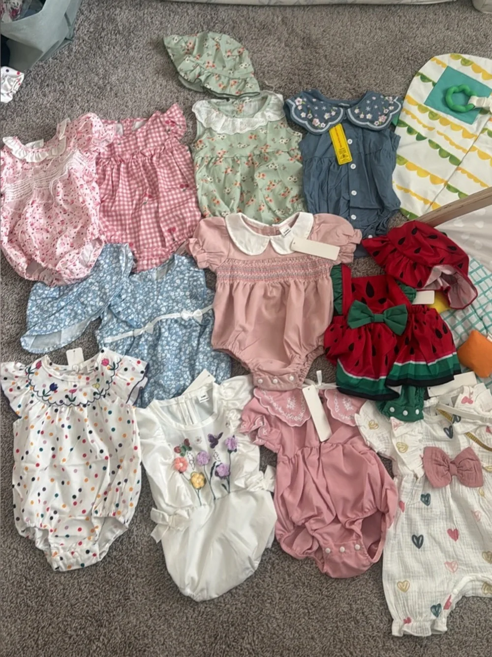 Assorted Baby Girl Rompers & bubbles 3-6m